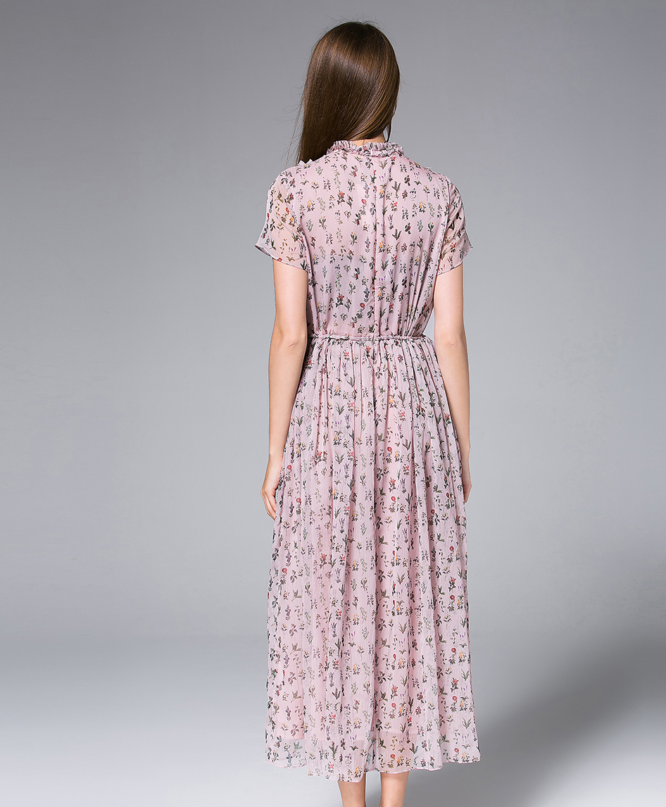 Dress - Little flowers Printed Chiffon Maxi Dress